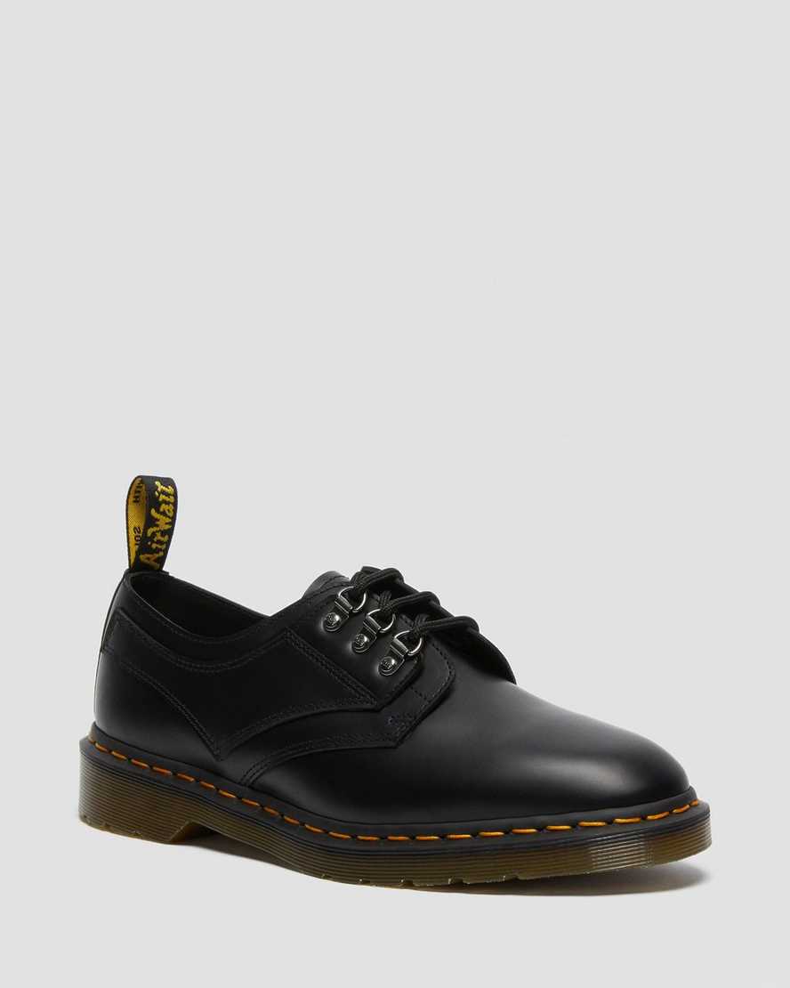 Dr. Martens 1461 Verso Smooth Nahka Miesten Nauhakengät - Mustat Kengät [518-EKLYAT]